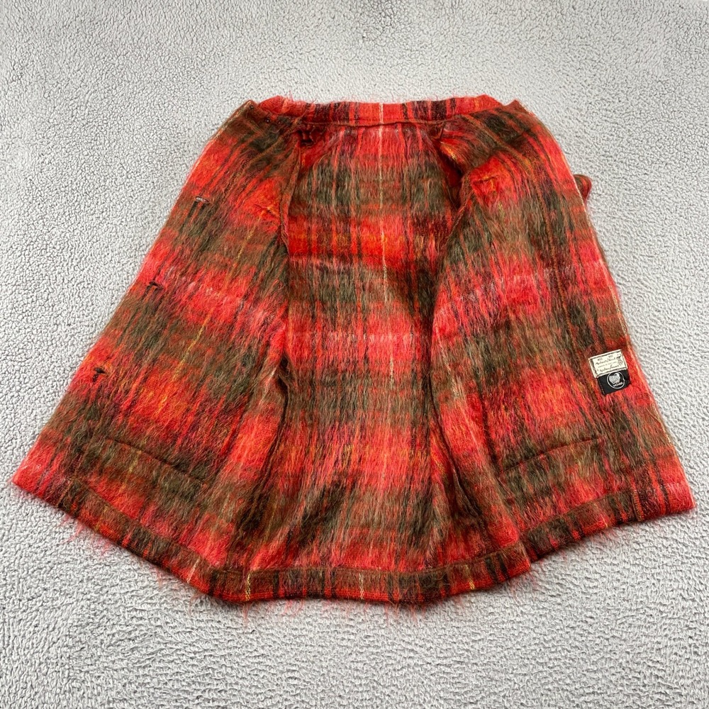 Andrew Stewart Cape Womens One Size Red Plaid Mohair Wool Woven in Scotland Coat - Picture 2 of 8